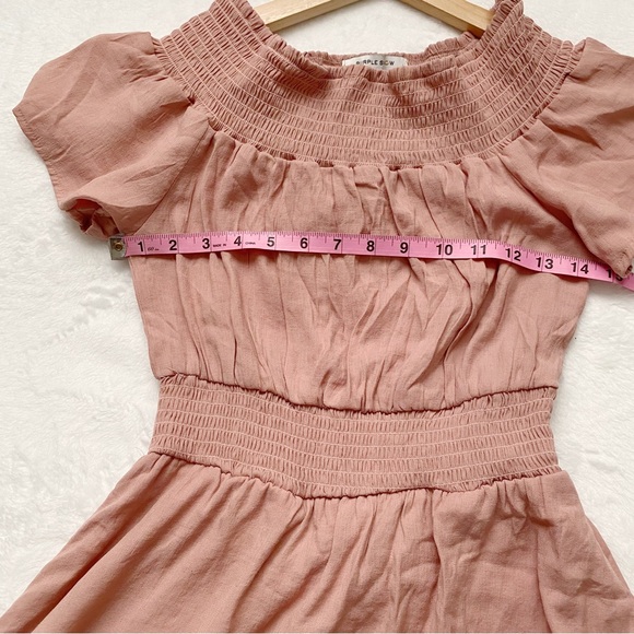 Off Shoulder Dark Blush Sundress - Picture 5 of 9